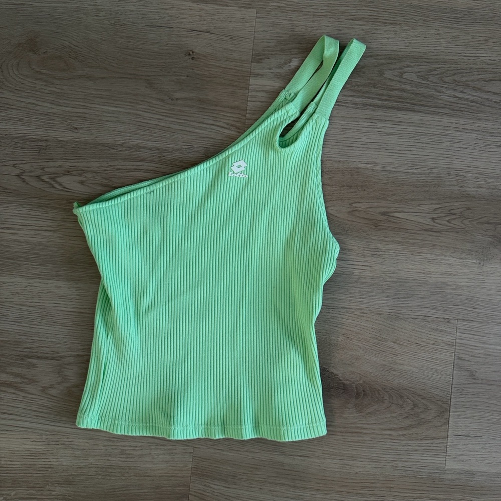 Zara Lime One-Shoulder Crop Top